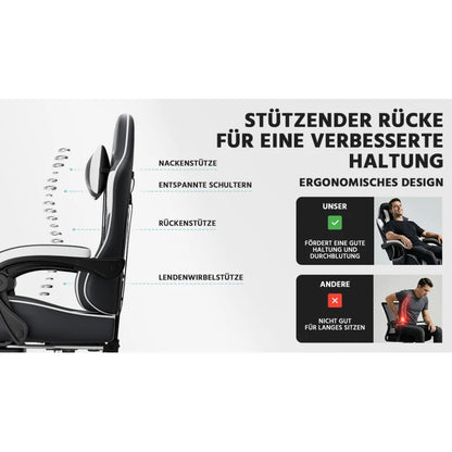 Ergonomic Gaming Chair Office Chair with Breathable Fabric, 360° Swivel Desk Chair, Adjustable Height Computer Chair with Lumbar Support
