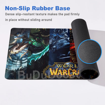 Anime World of Warcraft Deskmat Gaming Mouse Pad Computer Accessories XXL Lock Edge keyboard Mice carpet Gamer Mause Office Mats