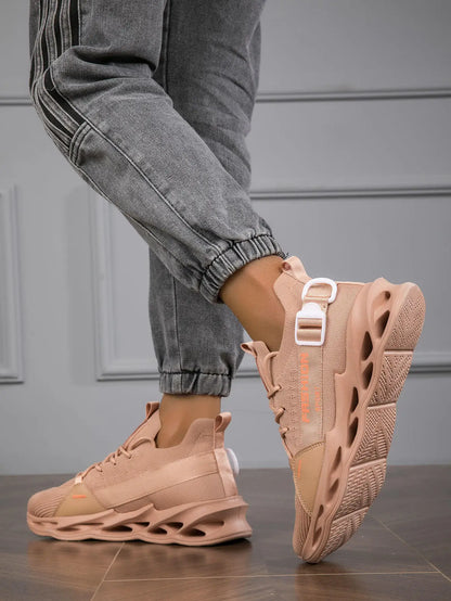 Modische lila Freizeit-Sneaker für Damen und Herren, Blade-Laufschuhe, große Größe 48, leichte, atmungsaktive Sportschuhe für Herren, Mesh-Sneaker