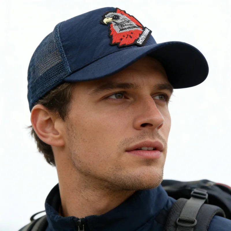 1 Breathable Sun-Protective Embroidered Baseball Cap with Eagle Embroidery, Personalized Design, Unisex, Suitable for Daily Casual Outdoor Use, Sunshade Mesh Cap, Holiday Gift