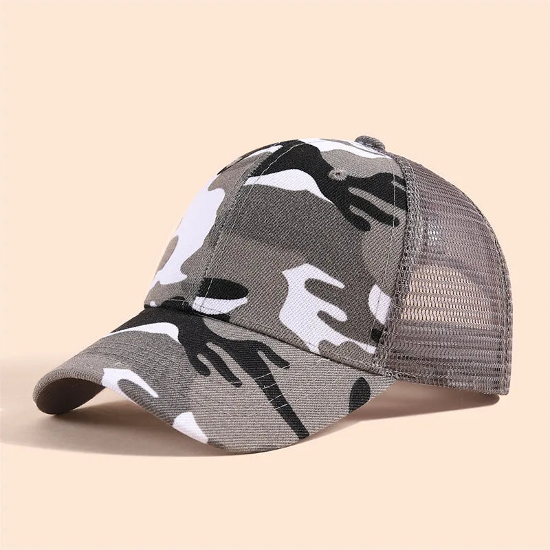 Cappellini estivi in cotone per bambini in stile mimetico, cappellini da caccia nella giungla, cappellini da baseball regolabili in stile hip-hop per neonati, maschietti e femminucce