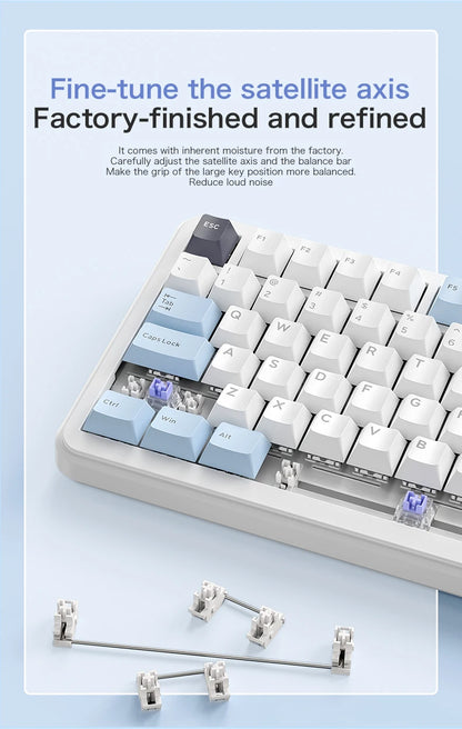 75% Hot Swap Gaming Keyboard Wireless FREEWOL F75 RGB Mechanical Keyboard with Metal Knobs AULA F75 Same Model,Tri-Mode,4000 mAh