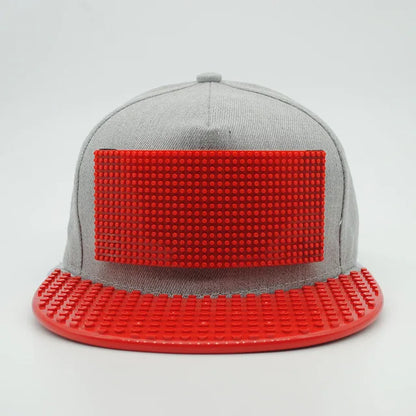 Tegneserie-patchwork-baseballkasketter, DIY-blokke, snapback-kasketter, hiphop-kasketter til mænd og kvinder, aftagelige pixel-kasketter, dad hats, kasketter til børn og voksne