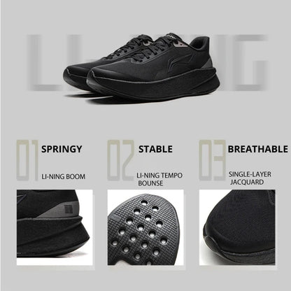 Chaussures de course Li-Ning CHAOYING pour homme, amortissantes, légères et souples, technologie TEMPO BOUNSE, confortables, modèle ARBW007