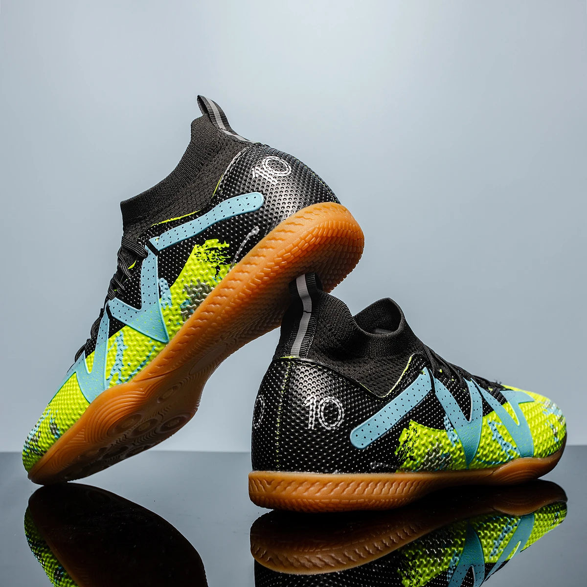Professional Men's Indoor Flat Bottomed Football Shoes Adult Durable Comfortable Training Shoes Teenagers Non Slip Soccer Shoes