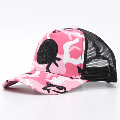Sommer-baseballkasket i mesh til kvinder og mænd med bogstavpatch, snapback-kasket, afslappet, åndbar, unisex, street, hiphop, trucker-kasketter