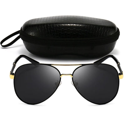 Classic Big Pilot Sunglasses Men Women Luxury Metal Black Aviation Sun Glasses Male Fashion Driving Vacation Shades UV400 Goggle
