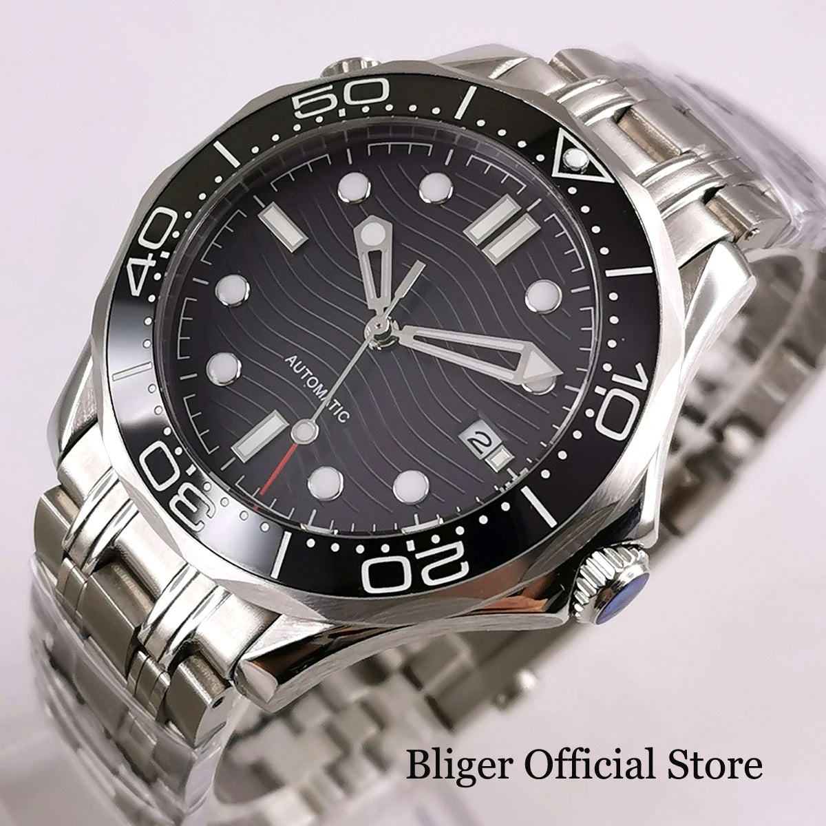 BLIGER Luxury 41mm Mechancial Men Watch Sapphire Glass NH35AMIYOTA PT5000 Movement Steel Bracelet Ceramic Bezel Date Function
