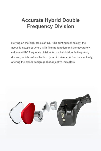 TRUTHEAR x Crinacle ZERO:RED Auriculares intrauditivos audiófilos con cable, doble driver dinámico, 0.78 2Pin HiFi