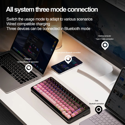 ATTACK SHARK M86 Wireless Mechanical Keyboard 75% Tri-Mode RGB Hot-Swappable Mechanical Keyboard with Side-Printed PBT Keycaps & 4000mAh Battery
