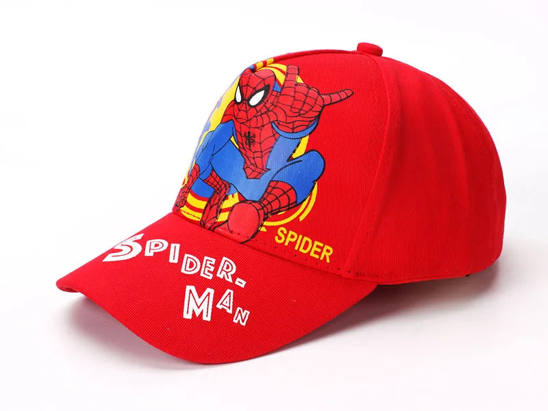 Figurka z anime Marvela Spider-Man – czapka z daszkiem z motywem kreskówkowym, bawełna i poliester, czapka z daszkiem dla chłopców i dziewcząt, akcesoria do nakryć głowy, prezent urodzinowy dla dzieci
