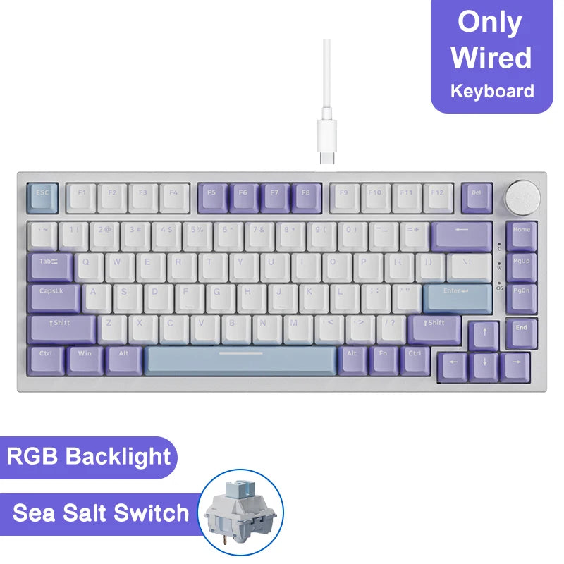 AJAZZ AK820 Pro Gaming Mechanical Keyboard Bluetooth 5.1 Wireless RGB Hot Swappable Gasket Keyboard with TFT Screen & Knob