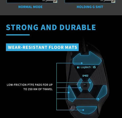 Logitech G402 Wired Gaming Mouse, 4000 DPI Gaming Mouse with 8 Programmable Buttons, 32-Bit ARM Processor, USB Optical Gaming Mouse for PC Gaming & Work