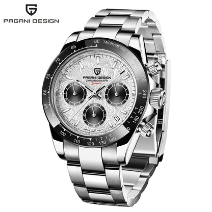 Zegarek męski PAGANI DESIGN – model z kolorowymi tarczami, luksusowy zegarek kwarcowy na rękę, chronograf wyposażony w mechanizm