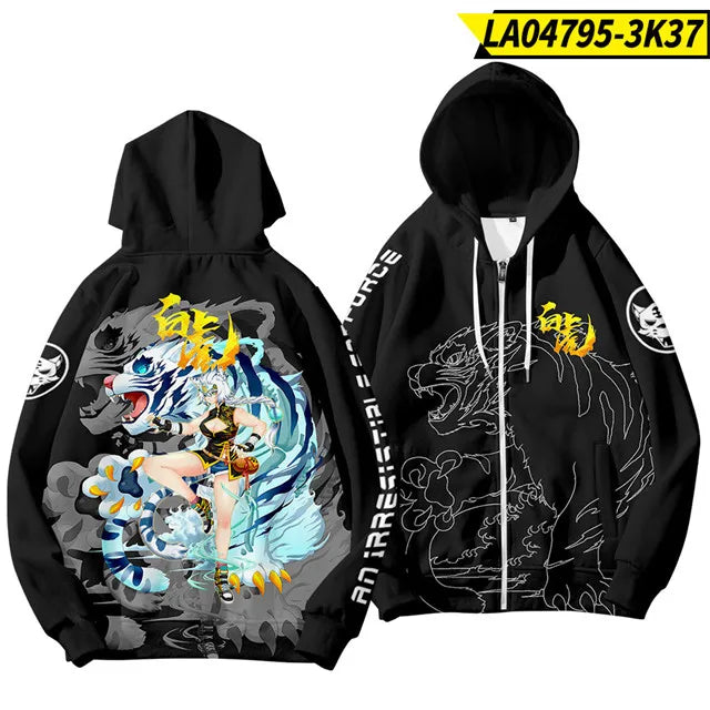 3D print majice s kapuljačom za Kinesku novu godinu za muškarce i djecu, modni dragon grafički sweatshirts, cool streetwear hoody top