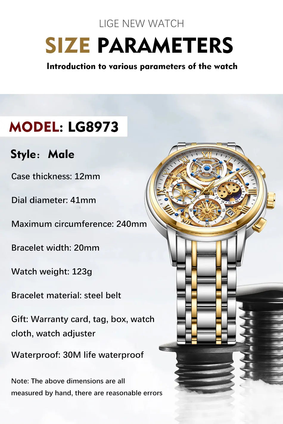 LIGE 2024 New Fashion Gold Women Watch Top Brand Luxury Waterproof Watches for Women Sport Quartz Chronograph Relogio Feminino