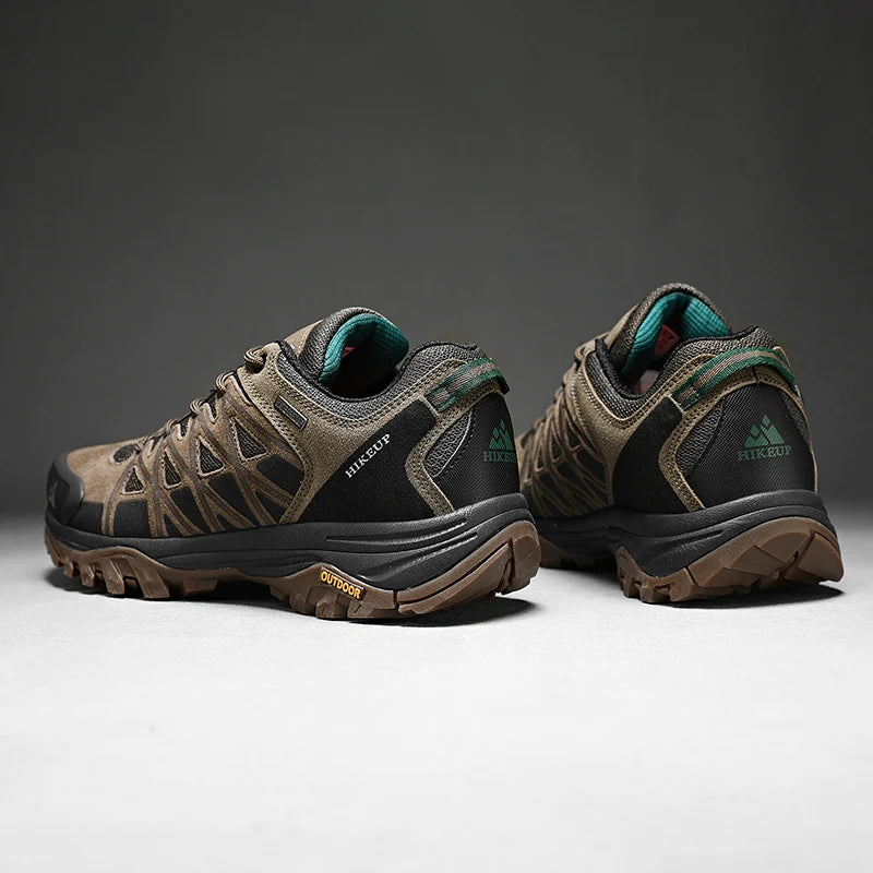 HIKEUP New Arrival Mens Hiking Shoes Breathable Lace Up Trekking Male Cushioning Outdoor Climbing Tourism Sneakers for Men