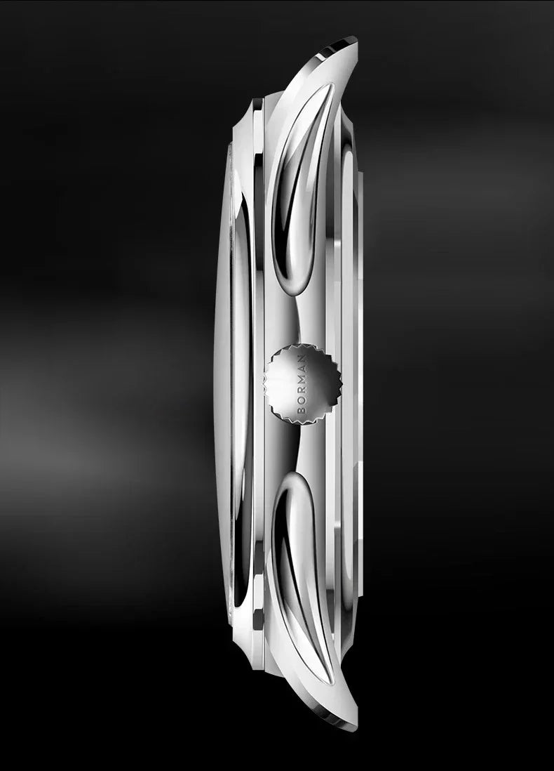 BORMAN Men Luxury Watch 41MM Automatic Watches Mechanical Wristwatch Ulththin Waterproof Sapphire Small Rotor Butterfly Clasp