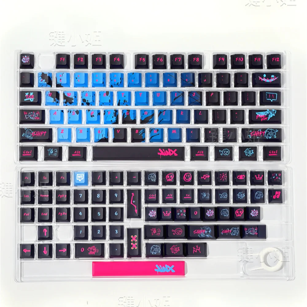 Jinx Personality Key Cap Set PBT 137 Key Gaming Key Cap for 60/84/98/108 Mechanical Keyboard Profile MX Switch