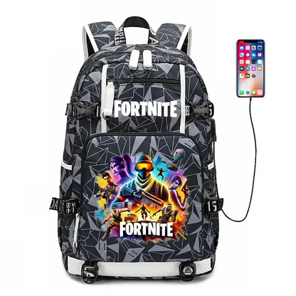 Zaino scolastico Fortnite con stampa gaming per ragazzi e ragazze, grande capacità, impermeabile, leggero e resistente, regalo di compleanno