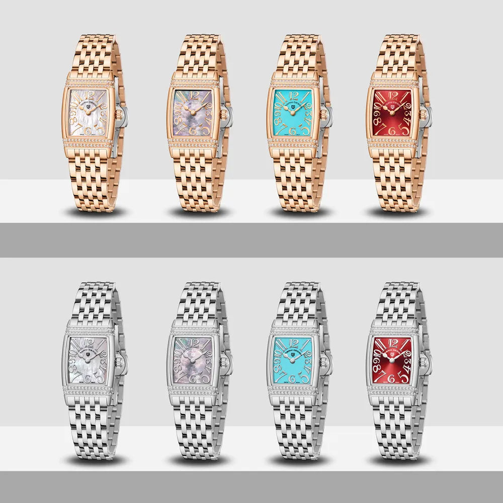 PAGANI DESIGN Luxury Fashion Women's Quartz Watch Swiss Ronda Movt Sapphire Stainless Steel Waterproof Clock Gift For Woman