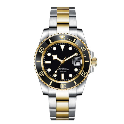 Custom logo NH35 MIYOTA 8215 Automatic Men Watch Luxury Diver Two Tone Gold 316L Stainless Steel Sapphire 10ATM Sterile Sunburs