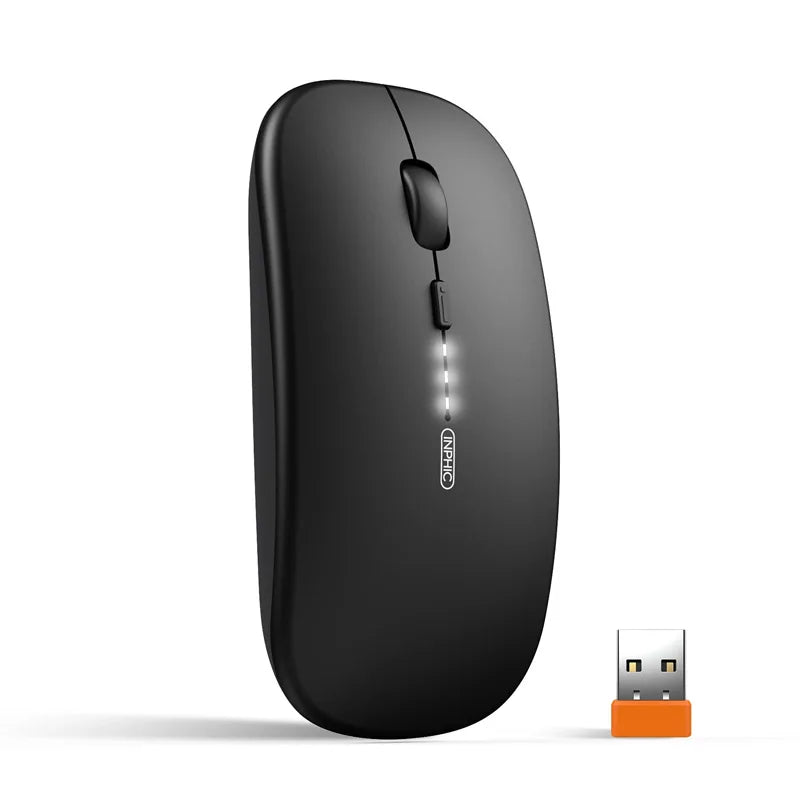 Inphic M1P Rechargeable 2.4G Wireless Mouse with Battery Level Display, Silent Portable Wireless Mouse, Ultra-Thin Rechargeable Mouse for Laptop, PC & Office