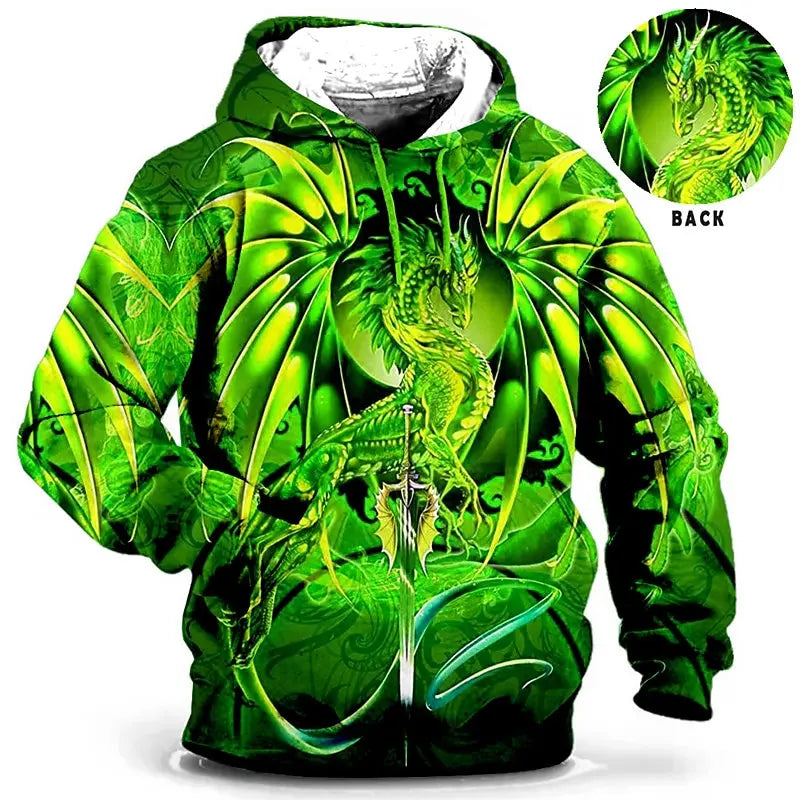 Men's Hoodie for Men Clothing 3D Printed sweatshirts outdoors Dragon Fashion Daily Autumn Long Sleeve Hoodies