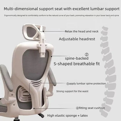 Ergonomic Office Chair with Armrests, Adjustable Height Swivel Desk Chair, Comfortable Rolling Office Chair for Gaming, Study & Workspace