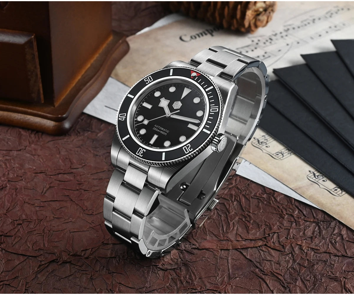 San Martin 40mm NH35 Automatic Men Diving Watch 20ATM Waterproof BB58 Sapphire Wristwatch BGW-9 C3 Luminous Reloj SN0008C/D