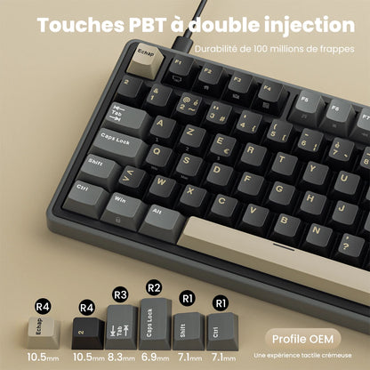 RK ROYAL KLUDGE R98Pro Gasket kabelgebundene mechanische Tastatur, 98 Tasten, RGB, Hot-Swap-fähig, abnehmbarer Button, Gaming-Tastatur mit PBT-Tastenkappen