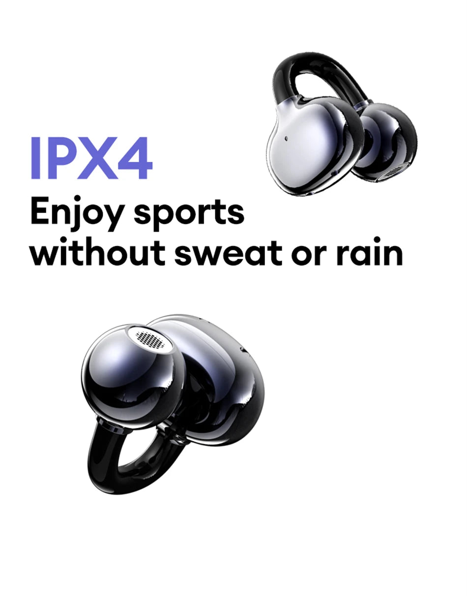 Lenovo LE302 Wireless Bluetooth 6.0 Headset Long Battery Life Sports Ear Clip Earphones HIFI Stereo Noise Cancelling Headphones