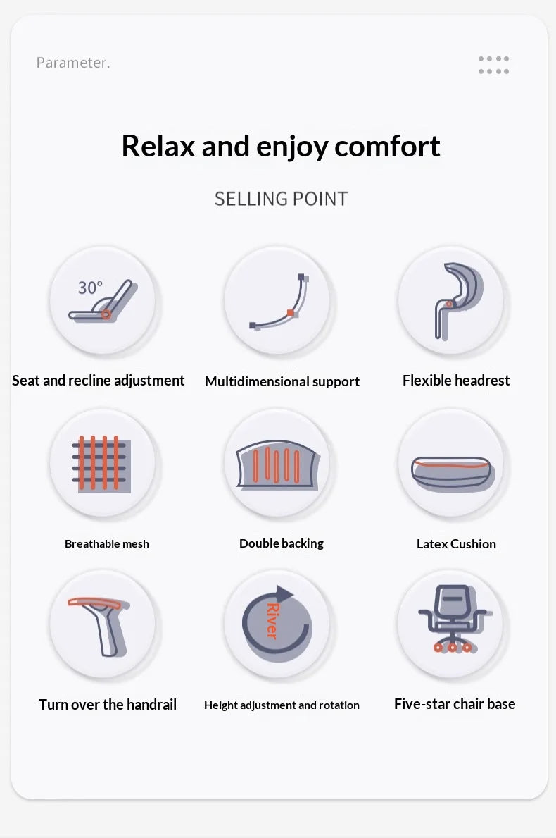 Ergonomic Office Chair Adjustable Lumbar Support Mesh High Back Swivel Computer Gaming Chair Reclining Armrest White Black