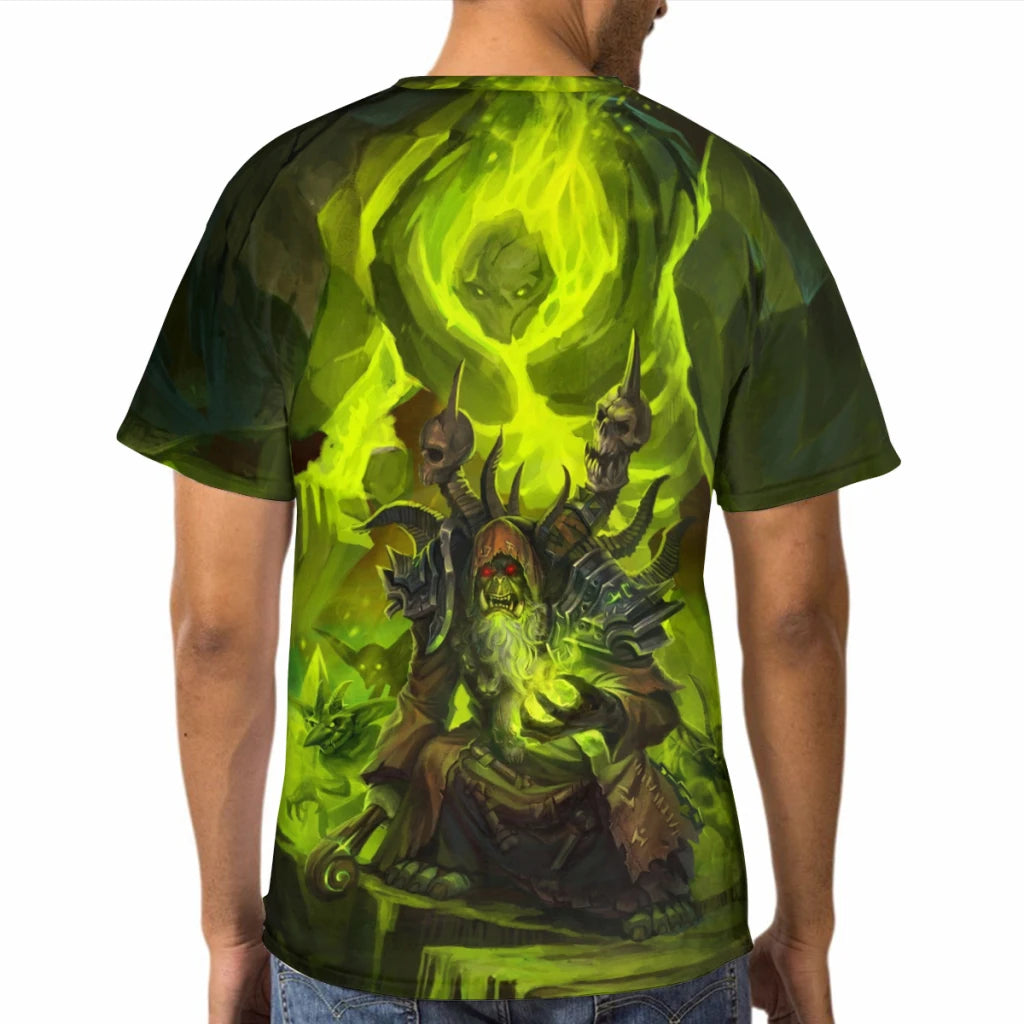 Polyester TShirts World Of Warcraft_66505176 Print Men's Thin T Shirt Funny Clothing