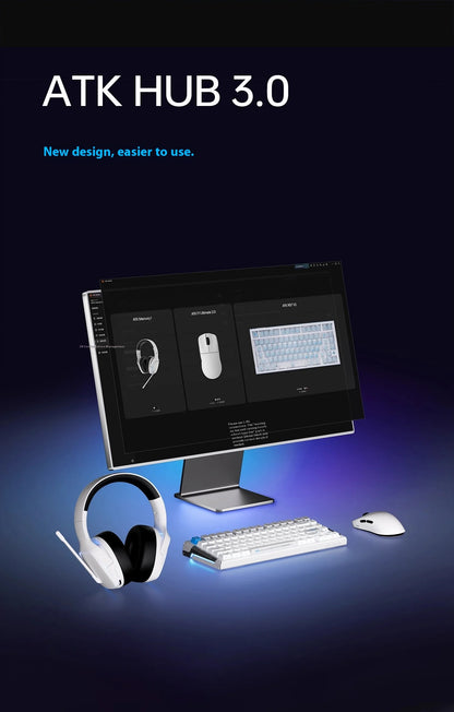 ATK Blazing Sky F1 V2 Ultimate Wireless Gaming Mouse, Dual-Mode Lightweight Gaming Mouse with PAW3950 Sensor, Dual 8KHz Polling Rate, Low Latency Ergonomic Gaming Mouse