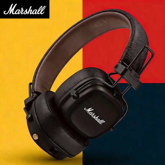 Auriculares supraaurales Bluetooth inalámbricos Marshall Major V 5 – sonido estéreo de graves profundos, headset deportivo y gaming con micrófono, auriculares inalámbricos y con cable