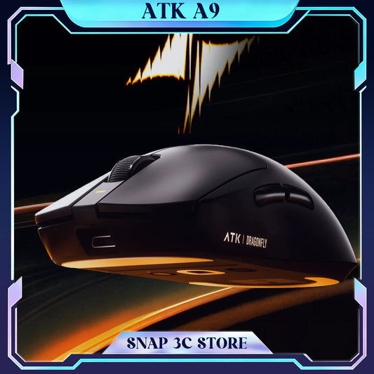 ATK A9 bežični gaming miš s NearLink tehnologijom, ergonomski PAW3395, trostruko povezivanje, Bluetooth, niska latencija, e-sport miš za PC