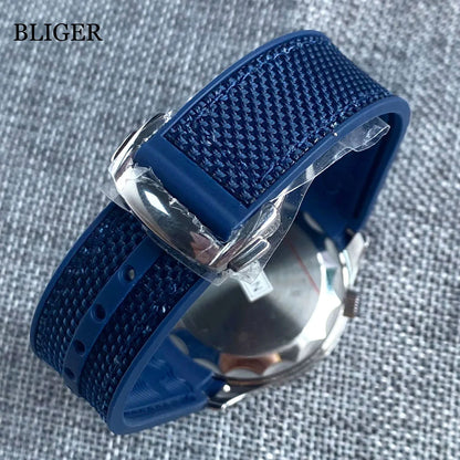 BLIGER Luxury 41mm Mechancial Men Watch Sapphire Glass NH35AMIYOTA PT5000 Movement Steel Bracelet Ceramic Bezel Date Function