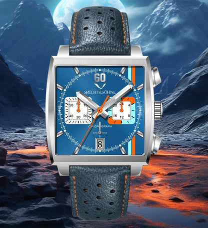 Specht&Sohne New Arrivals Japan VK64 Chronograph Men Quartz Watch 316L Stainless Steel Leather Strap Luminous Waterproof 30M