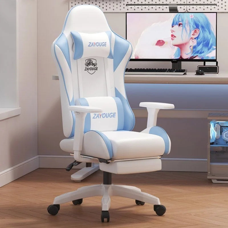 AOLIVIYA Gaming Reclining Chair Ergonomic Office Chair with Footrest, Adjustable Swivel Computer Chair, Racing Style E-Sports Gaming Seat