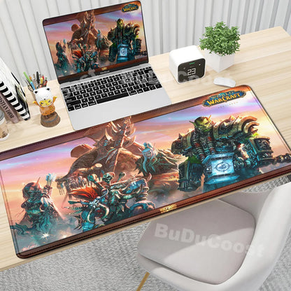 Anime World of Warcraft Deskmat Gaming Mouse Pad Computer Accessories XXL Lock Edge keyboard Mice carpet Gamer Mause Office Mats