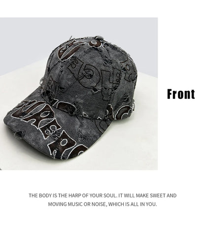 New Unisex American Vintage Letter Personal Baseball Hats Breathable Broken Style Sunshade Peaked Caps Versatile Fashion Street