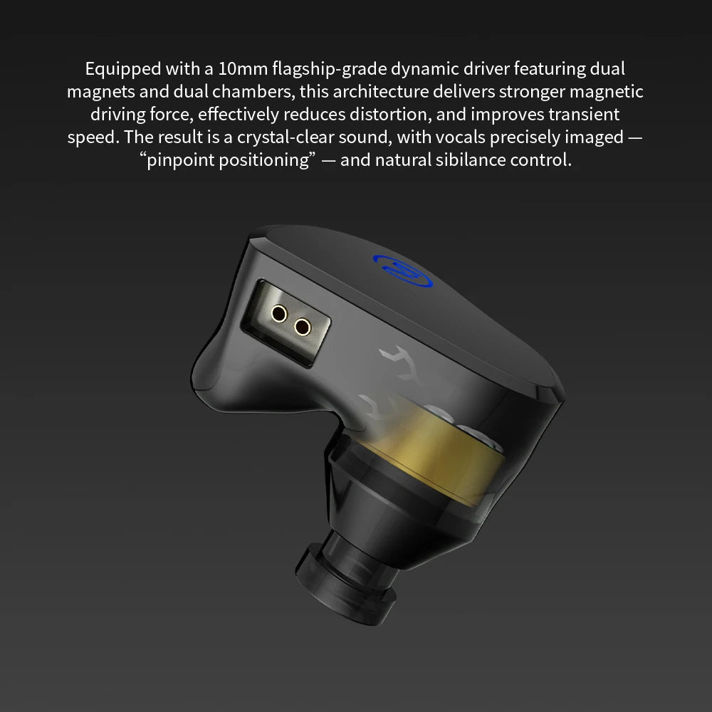 CVJ X R2E3 Medusa Dynamic Driver In-Ear Earphones, HiFi Wired Earphones with Dual Layer Acoustic Design, Venting System, Audiophile Sound Performance