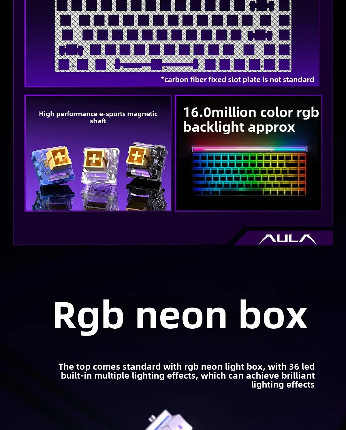 AULA HERO 84 HE Wired Mechanical Keyboard Music Rhythm RGB Gaming Keyboard 8K Return Magnetic Switch High Performance Keyboard