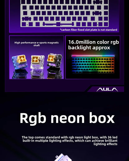 AULA HERO 84 HE Wired Mechanical Keyboard Music Rhythm RGB Gaming Keyboard 8K Return Magnetic Switch High Performance Keyboard