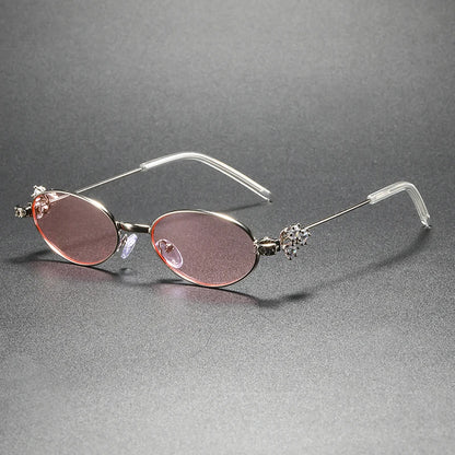 High-End Elegant Diamond-Embellished UV-Protective Sunglasses, Exquisite Stylish Diamond-Inlaid Oval Sunglasses