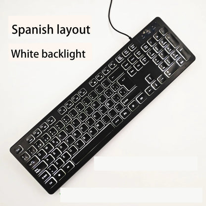 Spanisches/Französisches (AZERTY)/Russisches/Arabisches/Deutsches Tastaturlayout, beleuchtete kabelgebundene Desktop-Gaming-Tastatur für Desktop-Computer und Büro
