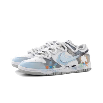 Custom Sneakers Nike Dunk Cyberpunk Graffiti Gradient Blended Artistic Low-Top Unisex Skate Shoes