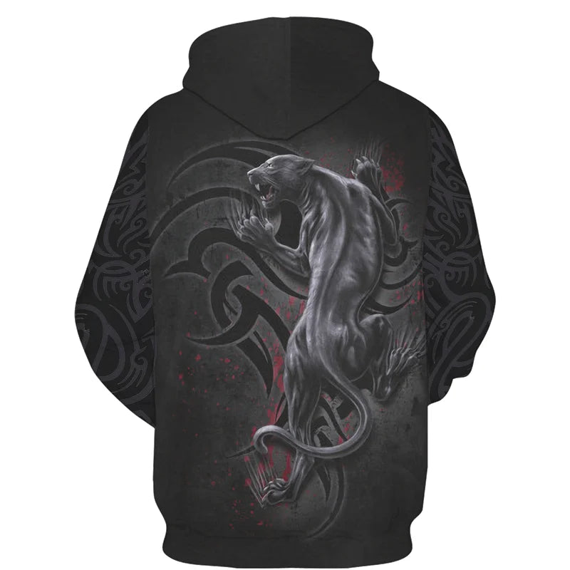 Sweat à capuz com fecho e estampado 3D de lobo, estilo streetwear, para homem/mulher, casaco com capuz unissexo casual hip-hop