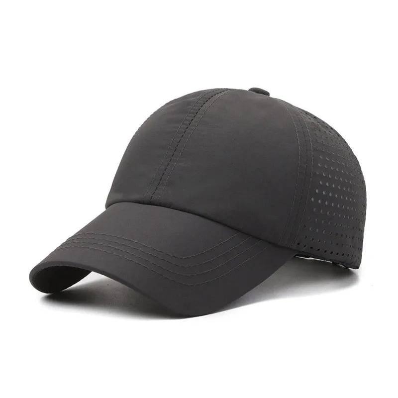 Snel drogende zonnepet voor dames, casual sportpet voor heren, grote maat baseballpet, 60-65 cm, verstelbare zonneklep, pet met klep